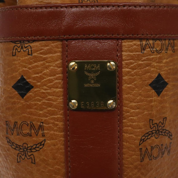 MCM Logogram Vicetos Shoulder Bag PVC Leather Brown Gold Auth BA3084