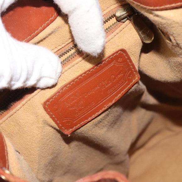 MCM Logogram Vicetos Shoulder Bag PVC Leather Brown Gold Auth BA3084