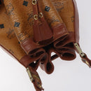 MCM Logogram Vicetos Shoulder Bag PVC Leather Brown Gold Auth BA3084-6