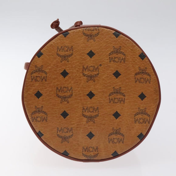 MCM Logogram Vicetos Shoulder Bag PVC Leather Brown Gold Auth BA3084