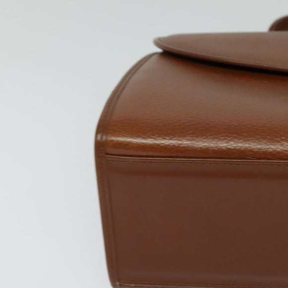 Burberrys Hand Bag Leather 2way Brown Gold Auth BA3086