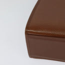 Burberrys Hand Bag Leather 2way Brown Gold Auth BA3086-15