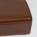 Burberrys Hand Bag Leather 2way Brown Gold Auth BA3086-16