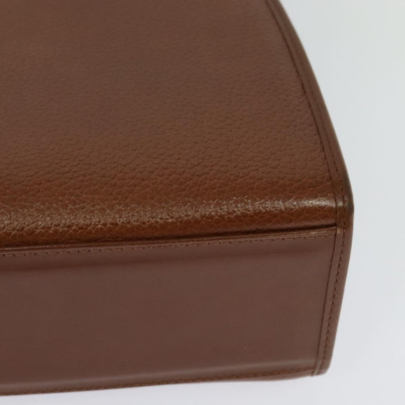 Burberrys Hand Bag Leather 2way Brown Gold Auth BA3086