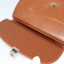 Burberrys Hand Bag Leather 2way Brown Gold Auth BA3086-11