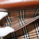 Burberrys Hand Bag Leather 2way Brown Gold Auth BA3086-19