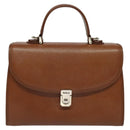 Burberrys Hand Bag Leather 2way Brown Gold Auth BA3086-13