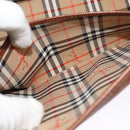 Burberrys Hand Bag Leather 2way Brown Gold Auth BA3086-20