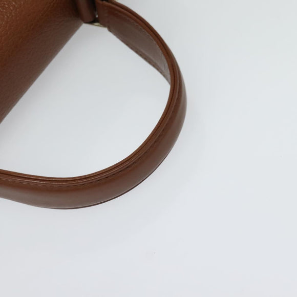 Burberrys Hand Bag Leather 2way Brown Gold Auth BA3086