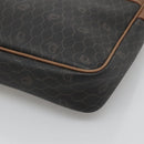 Christian Dior Honeycomb Canvas Business Bag PVC Black Gold Auth BA3097-9
