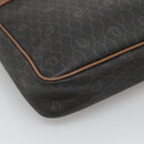 Christian Dior Honeycomb Canvas Business Bag PVC Black Gold Auth BA3097-14