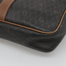 Christian Dior Honeycomb Canvas Business Bag PVC Black Gold Auth BA3097-15