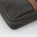 Christian Dior Honeycomb Canvas Business Bag PVC Black Gold Auth BA3097-16