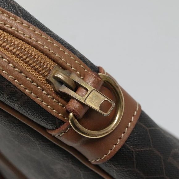 Christian Dior Honeycomb Canvas Business Bag PVC Black Gold Auth BA3097