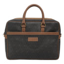 Christian Dior Honeycomb Canvas Business Bag PVC Black Gold Auth BA3097-13