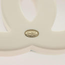 CHANEL COCO Mark Rhinestone Brooch plastic White CC Auth BA3099-5