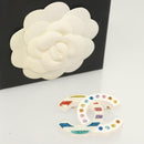 CHANEL COCO Mark Rhinestone Brooch plastic White CC Auth BA3099-6