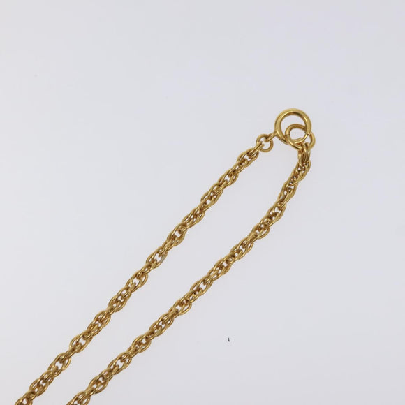 CHANEL Matelasse Necklace metal Gold CC Auth BA3100