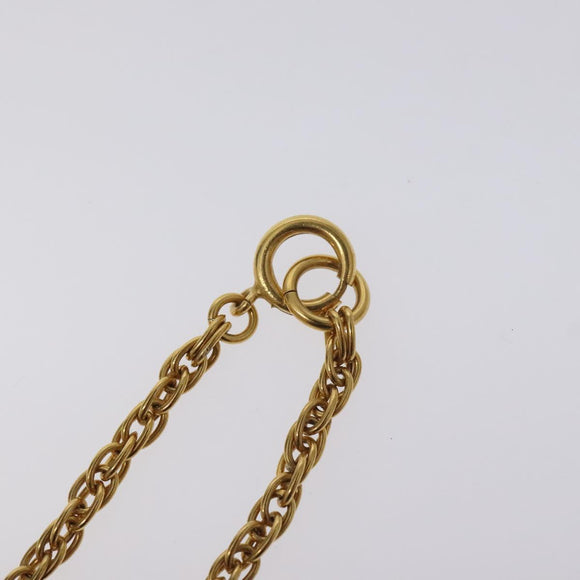 CHANEL Matelasse Necklace metal Gold CC Auth BA3100
