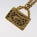 CHANEL Matelasse Necklace metal Gold CC Auth BA3100-8