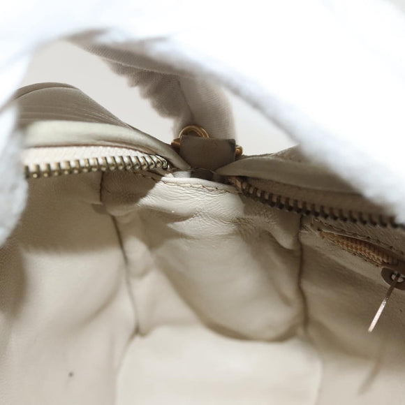 CHANEL Matelasse COCO Mark Chain Bag Lamb Skin Beige Gold CC Auth BA3101