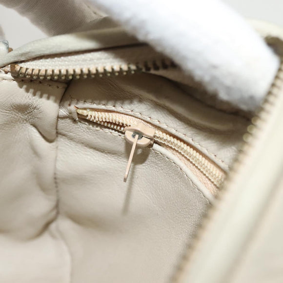 CHANEL Matelasse COCO Mark Chain Bag Lamb Skin Beige Gold CC Auth BA3101