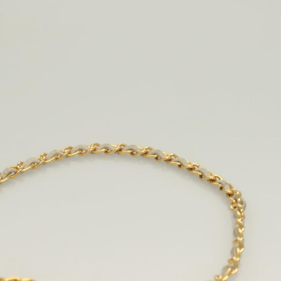 CHANEL Matelasse COCO Mark Chain Bag Lamb Skin Beige Gold CC Auth BA3101