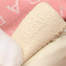 BVLGARI Logo Mania Tote Bag Canvas Pink Silver Auth BA3106-12