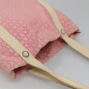 BVLGARI Logo Mania Tote Bag Canvas Pink Silver Auth BA3106-6