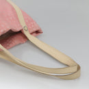 BVLGARI Logo Mania Tote Bag Canvas Pink Silver Auth BA3106-7