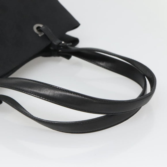 Salvatore Ferragamo Gancini Tote Bag Canvas Black Silver Auth BA3107