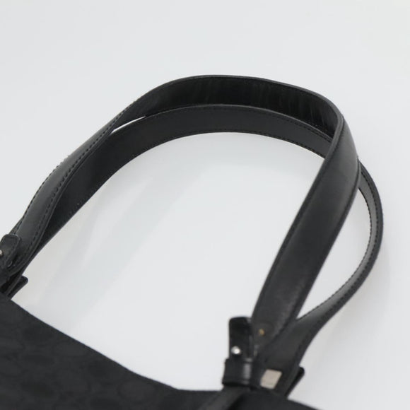 Salvatore Ferragamo Gancini Tote Bag Canvas Black Silver Auth BA3107