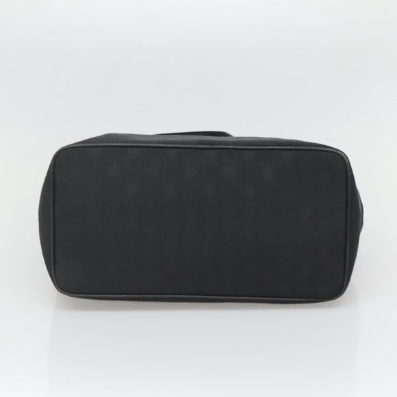 Salvatore Ferragamo Gancini Tote Bag Canvas Black Silver Auth BA3107