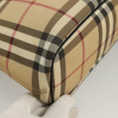 BURBERRY Nova Check Hand Bag PVC Beige Auth BA3108-10