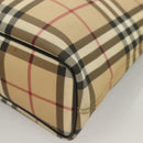 BURBERRY Nova Check Hand Bag PVC Beige Auth BA3108-11