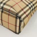 BURBERRY Nova Check Hand Bag PVC Beige Auth BA3108-13