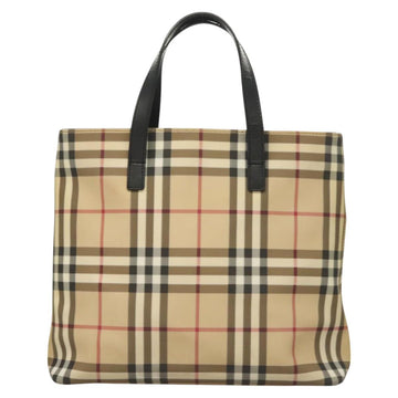 BURBERRY Nova Check Hand Bag PVC Beige Auth BA3108 - 0