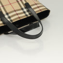 BURBERRY Nova Check Hand Bag PVC Beige Auth BA3108-7