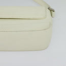 BURBERRY Shoulder Bag Leather White Silver Auth BA3110-14
