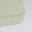 BURBERRY Shoulder Bag Leather White Silver Auth BA3110-16
