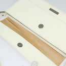 BURBERRY Shoulder Bag Leather White Silver Auth BA3110-10