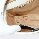 BURBERRY Shoulder Bag Leather White Silver Auth BA3110-19