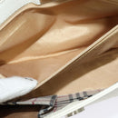 BURBERRY Shoulder Bag Leather White Silver Auth BA3110-20