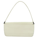 BURBERRY Shoulder Bag Leather White Silver Auth BA3110-2