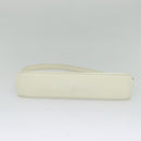 BURBERRY Shoulder Bag Leather White Silver Auth BA3110-5