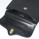 BALLY Quilted Hand Bag Leather Black Gold Auth BA3112-10