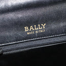 BALLY Quilted Hand Bag Leather Black Gold Auth BA3112-18