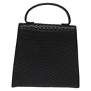 BALLY Quilted Hand Bag Leather Black Gold Auth BA3112-2