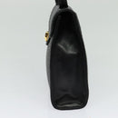 BALLY Quilted Hand Bag Leather Black Gold Auth BA3112-4