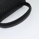 BALLY Quilted Hand Bag Leather Black Gold Auth BA3112-7